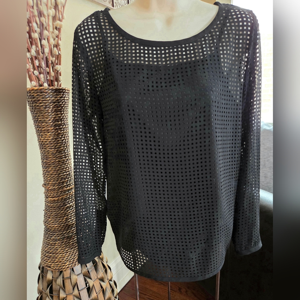 Banana Republic Black Sheer Blouse